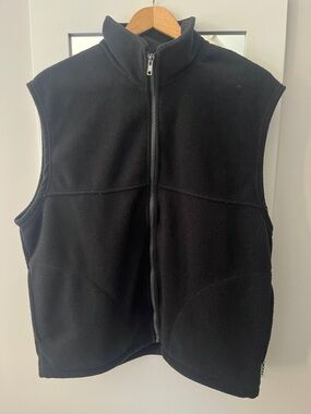 KOBE Women’s Black Fleece Vest - Sleeveless Zip Front